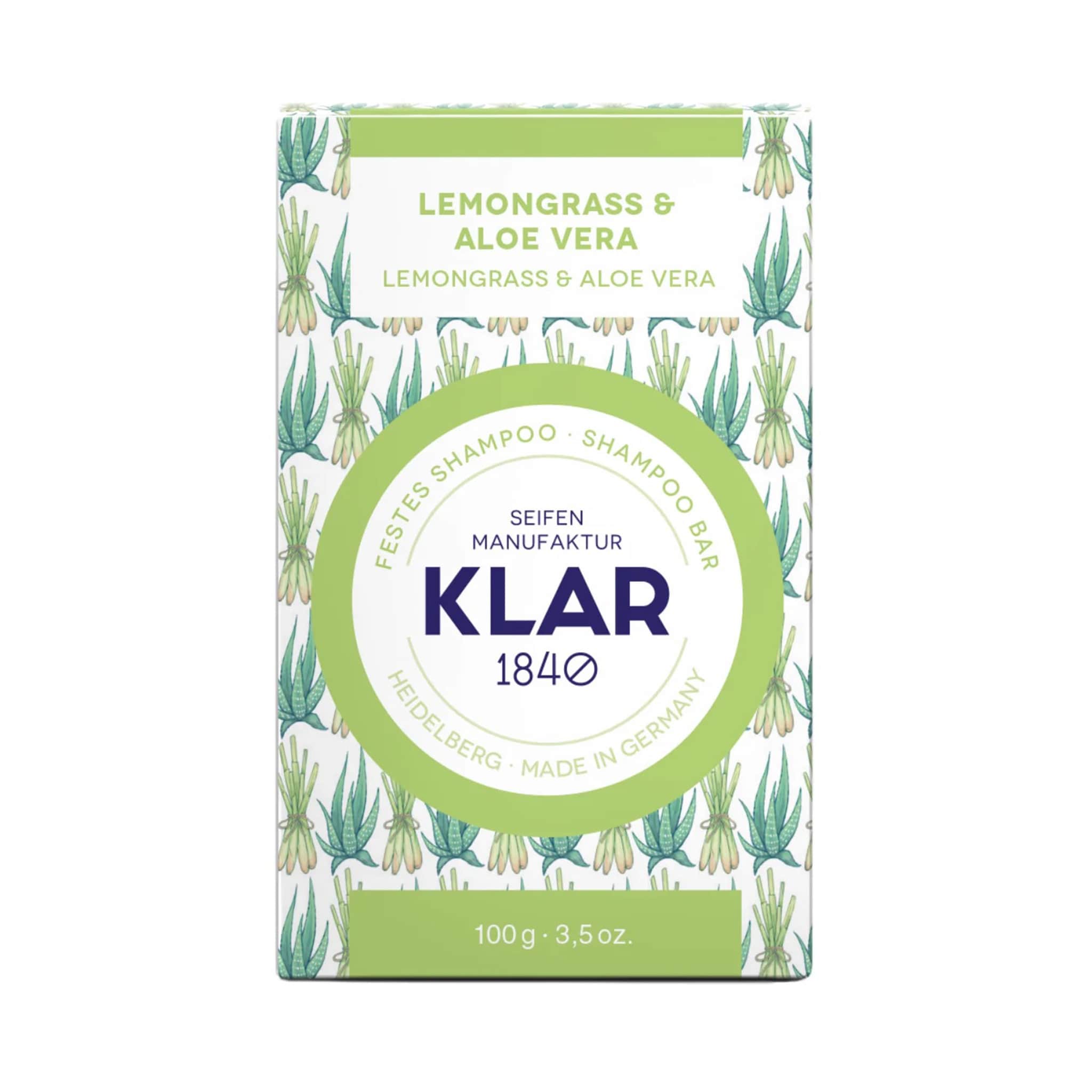 festes Shampoo "Lemongrass & Aloe Vera" – 100g,Klar Seife