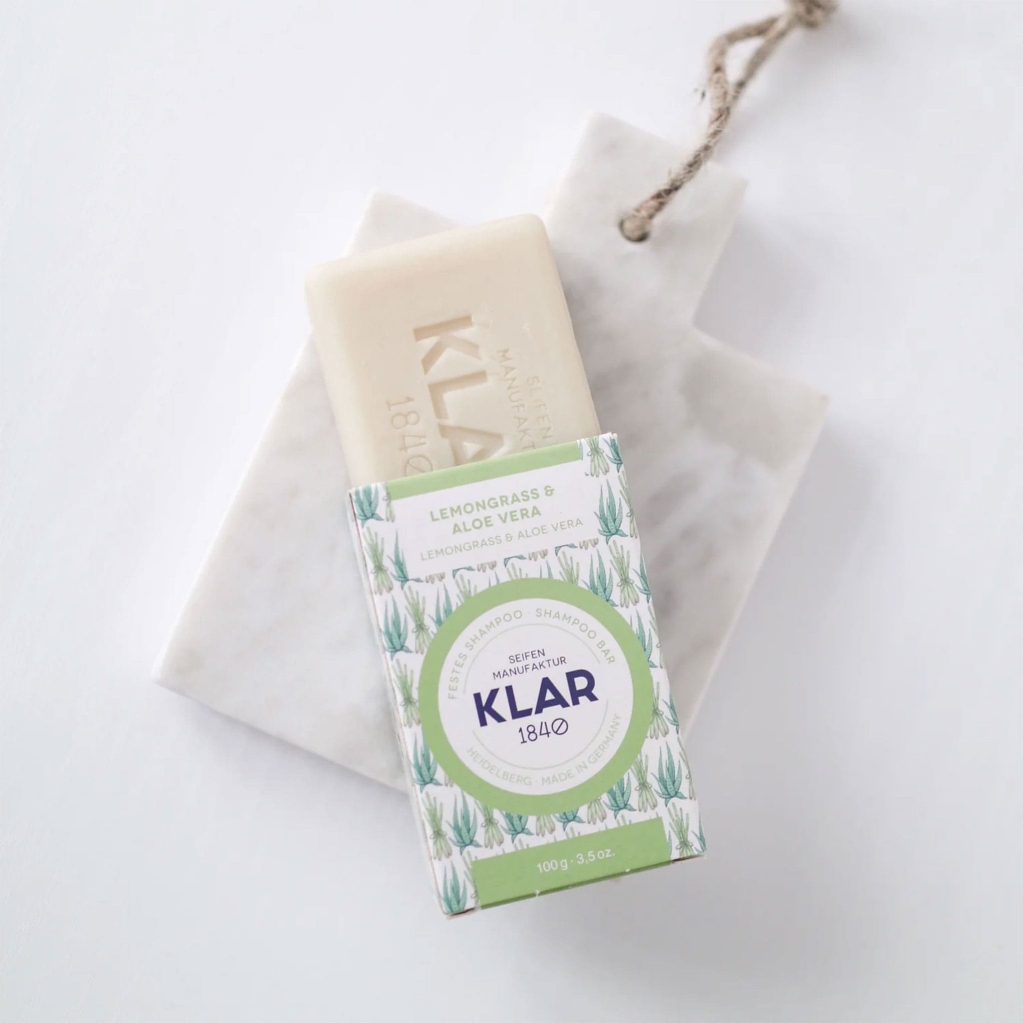 festes Shampoo "Lemongrass & Aloe Vera" – 100g,Klar Seife