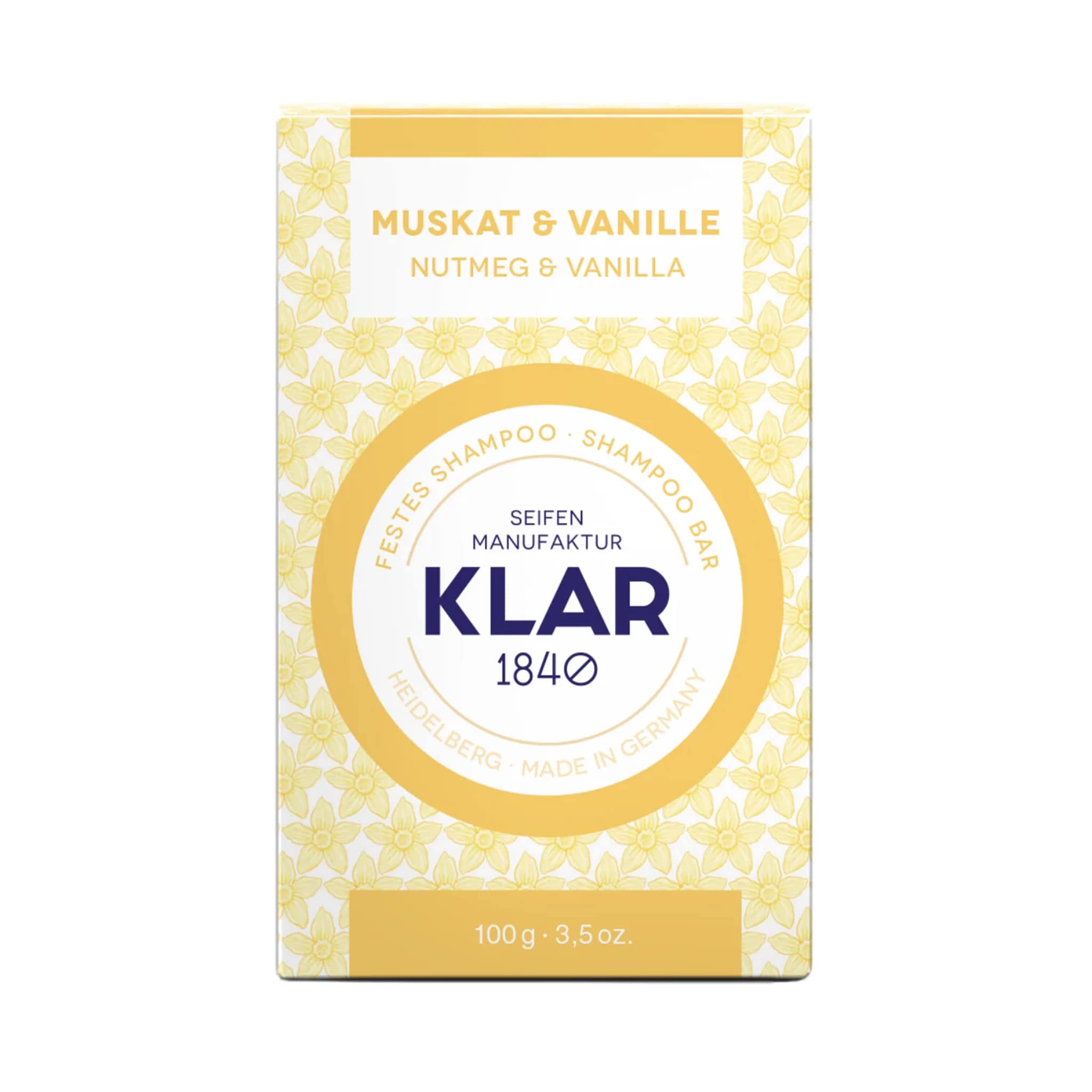 festes Shampoo "Muskat & Vanille" – 100g,Klar Seife