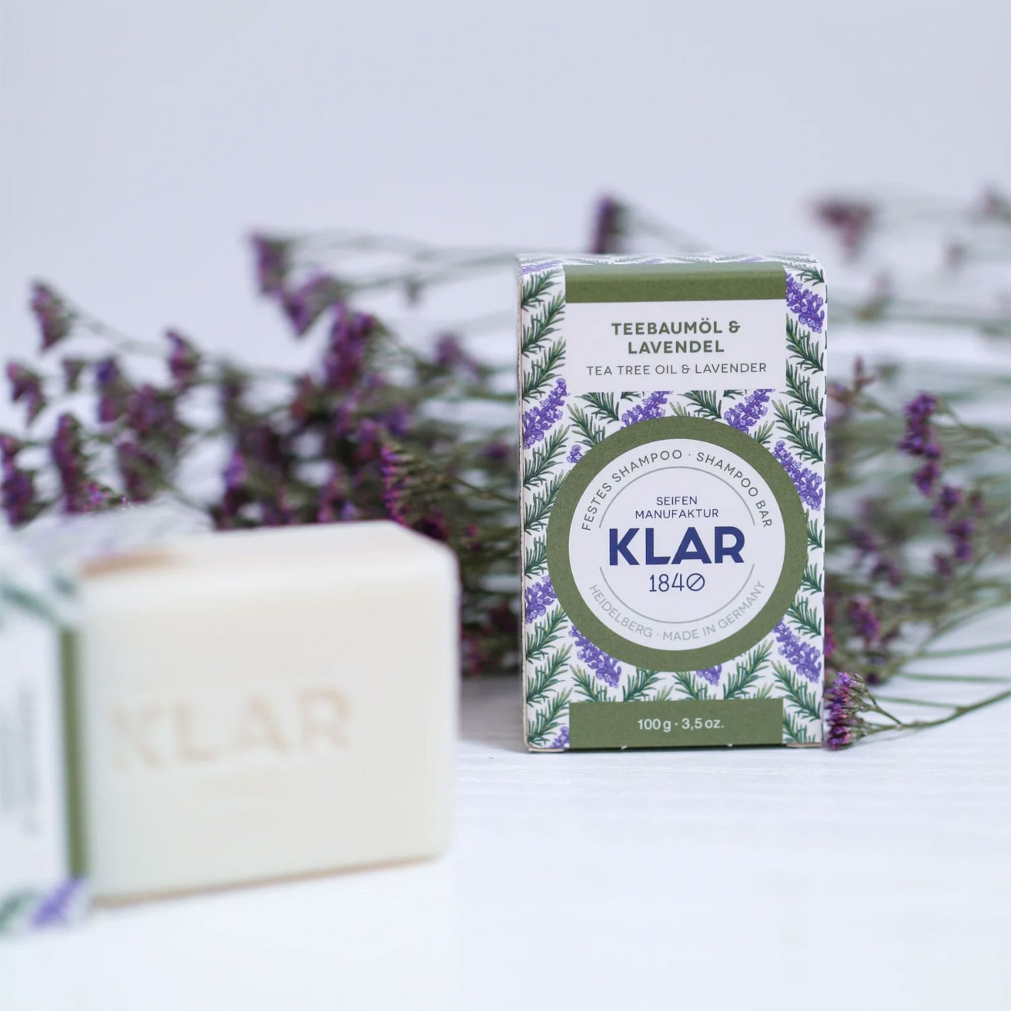festes Shampoo "Teebaumöl & Lavendel" 100g,Klar Seife