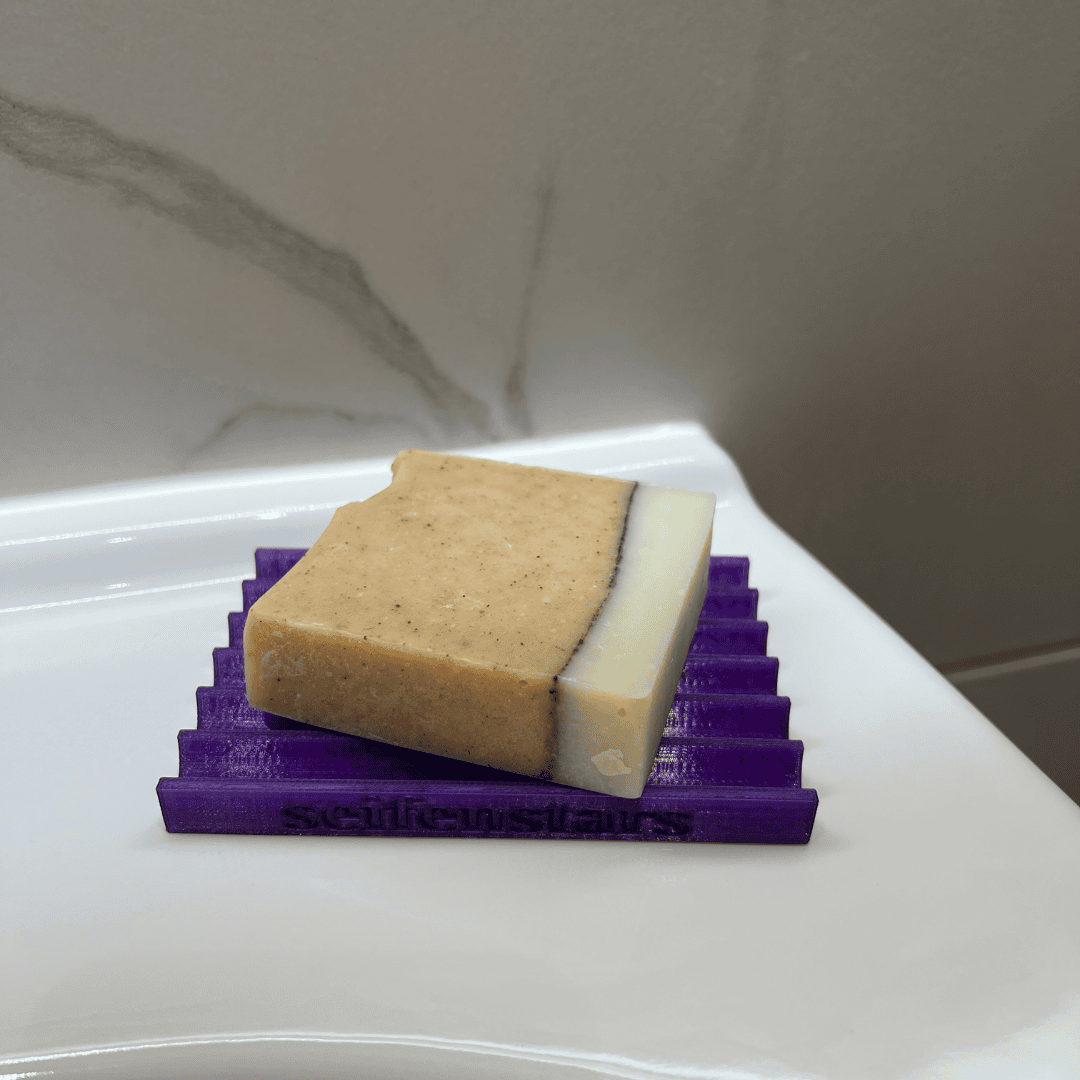 Seifenablage "Königlicher Amethyst Violett-Transluzent", recyceltes PETG – 11 x 7,5 cm