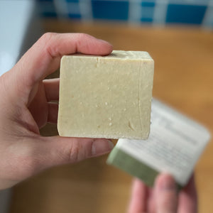 Dusch- und Gesichtsseife "Olive“, handgemacht – 100g,Vegan,PlantBase,Palmölfrei,Plastikfrei,Handmade,Zero Waste