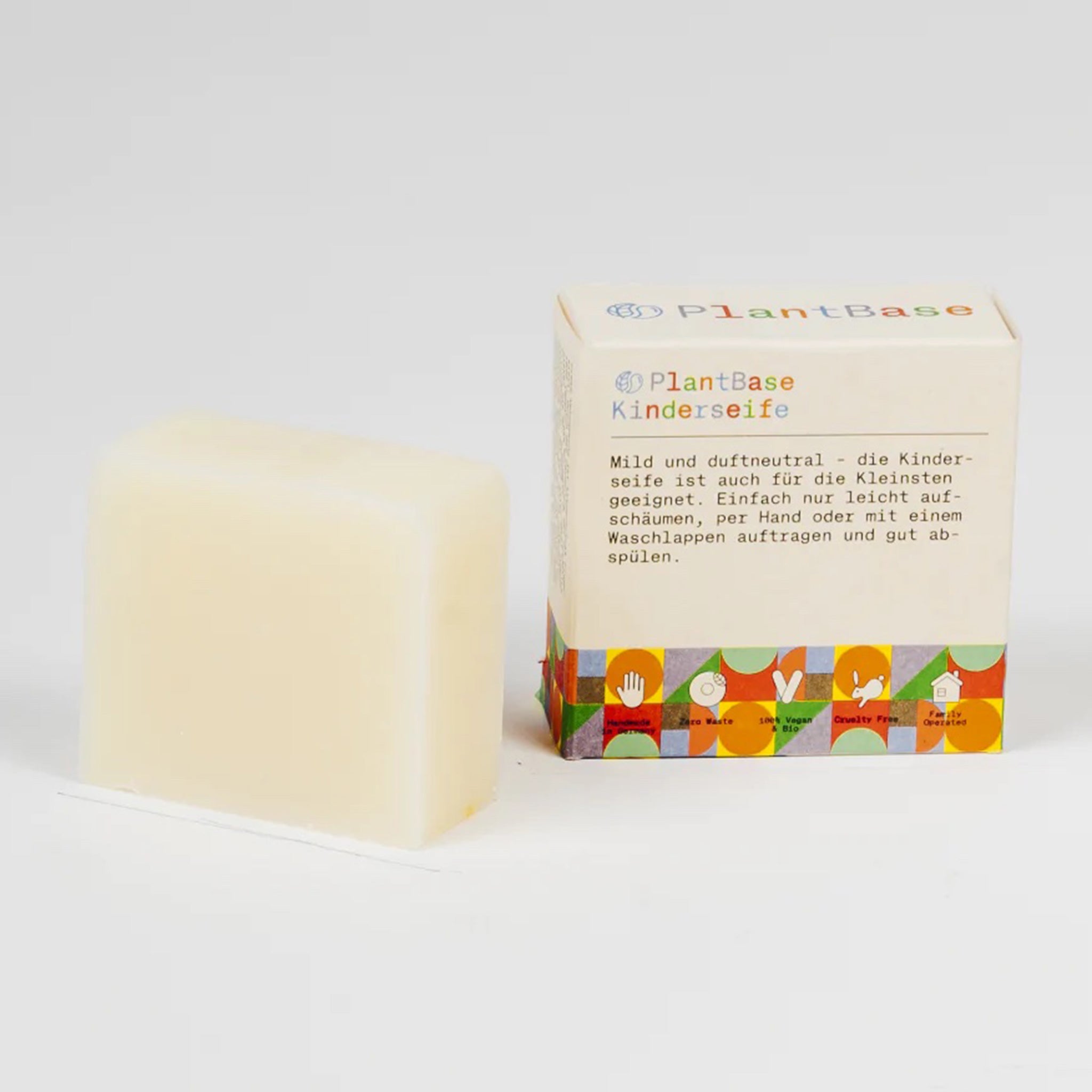 Dusch- und Gesichtsseife für Kinder, handgemacht – 100g,PlantBase,Vegan,Plastikfrei,Palmölfrei,Handmade,Zero Waste,mild und duftneutral