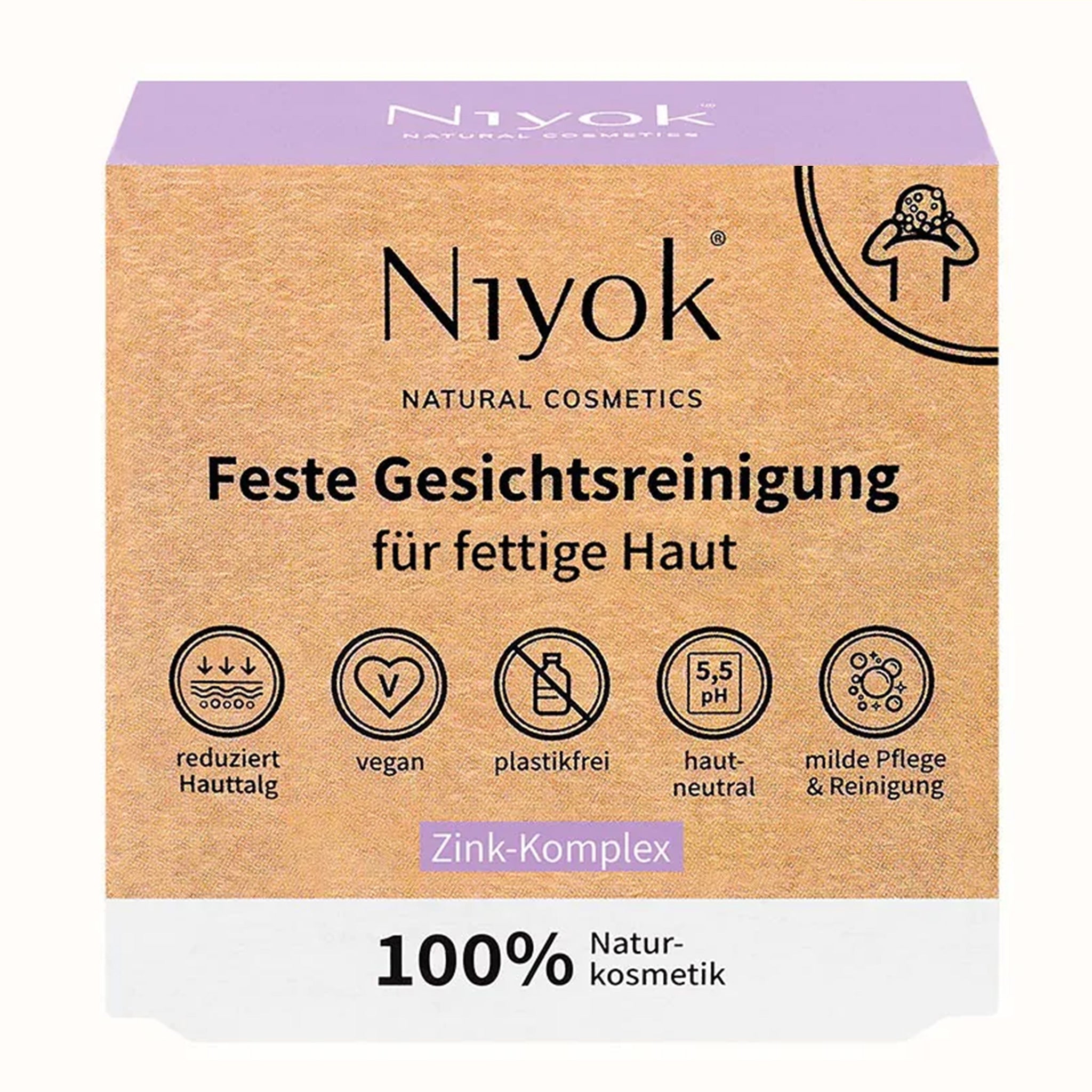 Gesichtsreinigung "Zink-Komplex" für fettige Haut – 80g,feste Naturseife