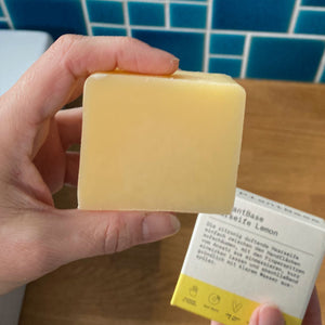 Haarseife "Lemon", handgemacht – 100g,PlantBase,Vegan,Palmölfrei,Plastikfrei,Zero Waste,Handmade,feste Seife