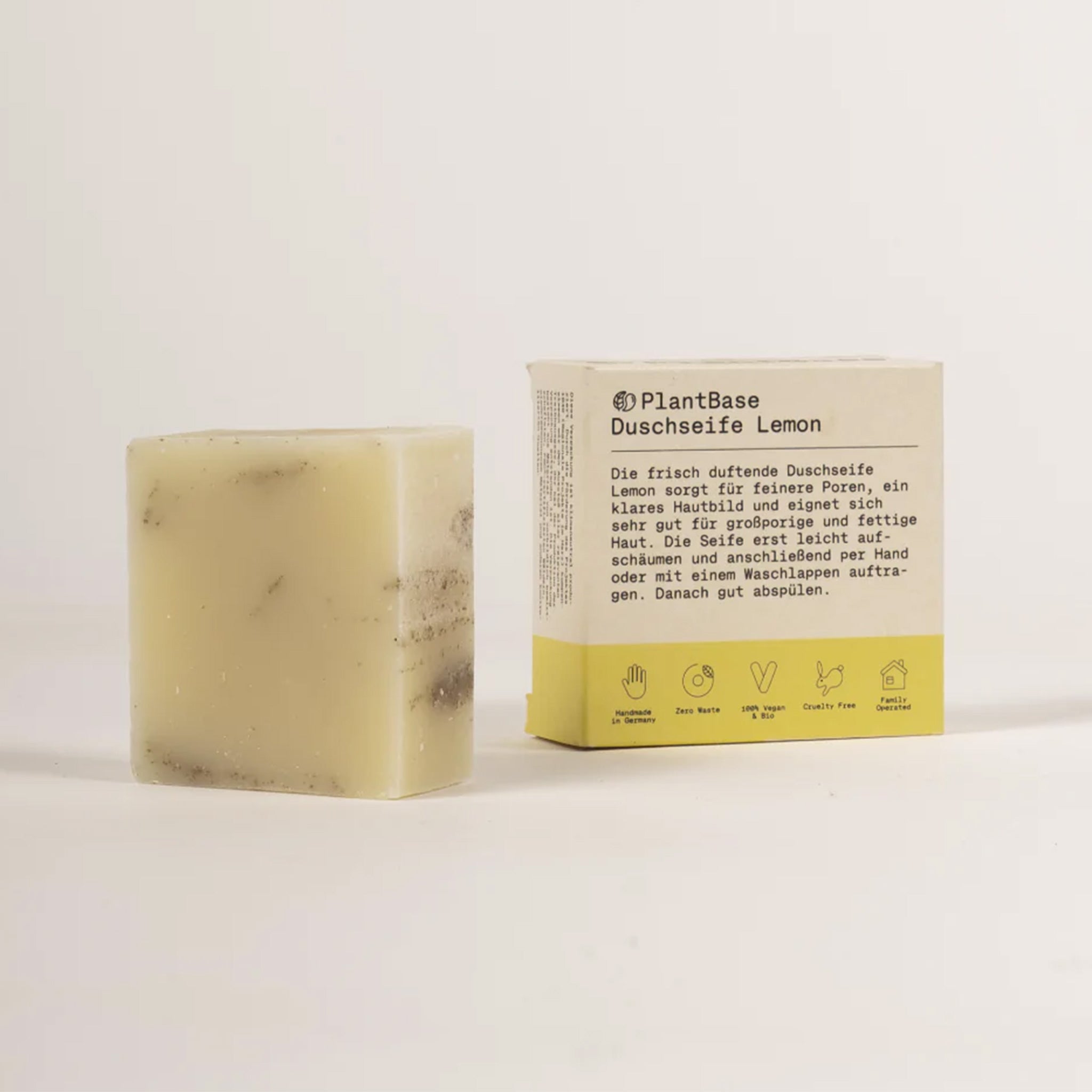 Start-Set "Lemon",PlantBase,festes Shampoo,Duschseife Lemon, Luffa-Seifenablage